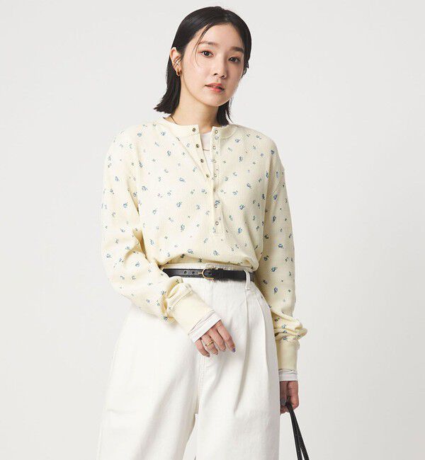 UNITED ARROWS green label relaxing「【WEB限定】＜at ease＞ワッフル ヘンリーネック  フラワープリント カットソー」|Tシャツ・カットソー|その他1