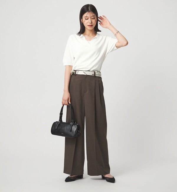 UNITED ARROWS green label relaxing「【WEB限定】＜at ease＞エリツキ スキッパー ニット 接触冷感 UVカット 遮熱」|ニット・セーター|