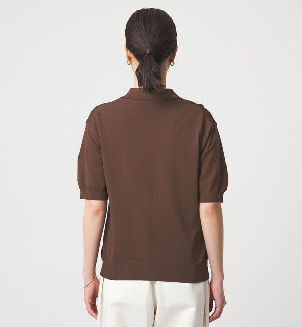 UNITED ARROWS green label relaxing「【WEB限定】＜at ease＞エリツキ スキッパー ニット 接触冷感 UVカット 遮熱」|ニット・セーター|