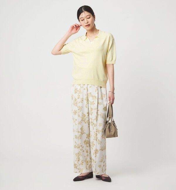 UNITED ARROWS green label relaxing「【WEB限定】＜at ease＞エリツキ スキッパー ニット 接触冷感 UVカット 遮熱」|ニット・セーター|