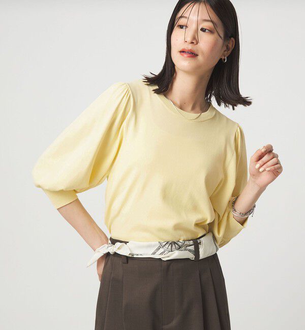 UNITED ARROWS green label relaxing「【WEB限定】＜at ease＞袖ボリューム ニット ウォッシャブル 接触冷感 UVカット 遮熱」|ニット・セーター|