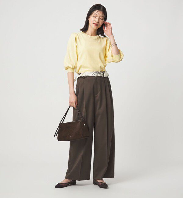 UNITED ARROWS green label relaxing「【WEB限定】＜at ease＞袖ボリューム ニット ウォッシャブル 接触冷感 UVカット 遮熱」|ニット・セーター|