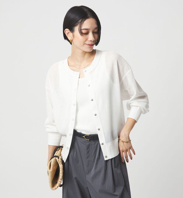 UNITED ARROWS green label relaxing「シアー サーマル 2WAY カーディガン」|カーディガン|OFF WHITE