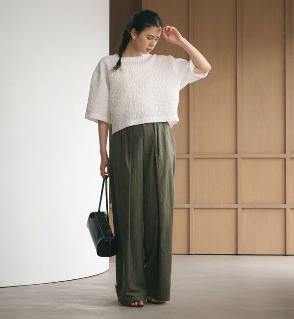 BEAUTY&YOUTH UNITED ARROWS「ジャガード クルーネック 6分袖 プルオーバー」|Tシャツ・カットソー|