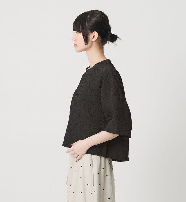 BEAUTY&YOUTH UNITED ARROWS「ジャガード クルーネック 6分袖 プルオーバー」|Tシャツ・カットソー|