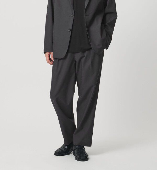 BEAUTY&YOUTH UNITED ARROWS「KOMATSU PACK 1プリーツ イージー ワイド テーパード パンツ NO.9 セットアップ対応 撥水 ウォッシャブル」|チノ|