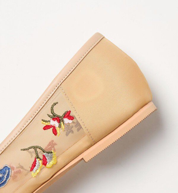 BEAUTY&YOUTH UNITED ARROWS「チュール フラワー エンブロイダリー バレエシューズ」|バレエシューズ|