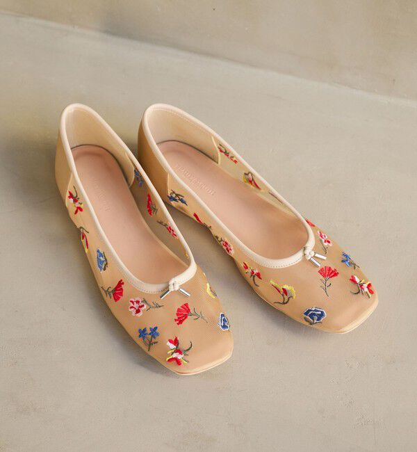 BEAUTY&YOUTH UNITED ARROWS「チュール フラワー エンブロイダリー バレエシューズ」|バレエシューズ|