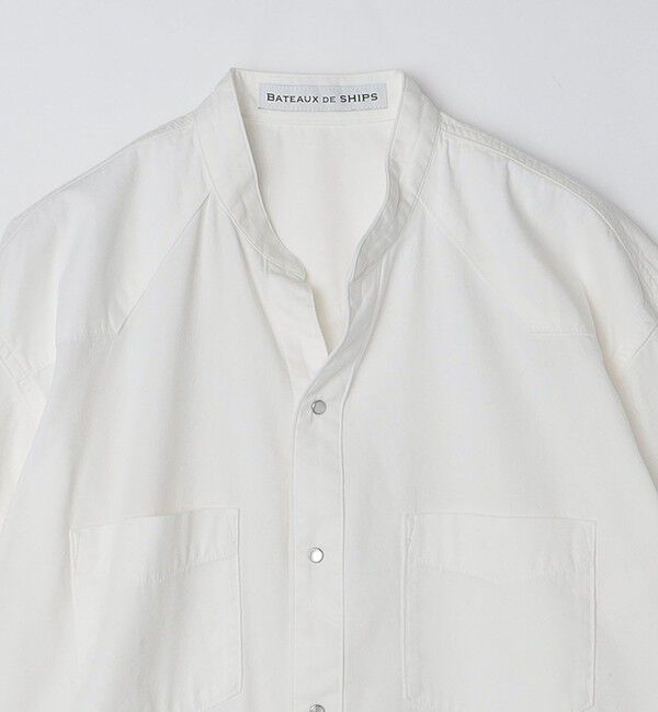 SHIPS「BATEAUX DE SHIPS: スタンドカラー ダンガリー 長袖 ウエスタンシャツ」|シャツ・ブラウス|