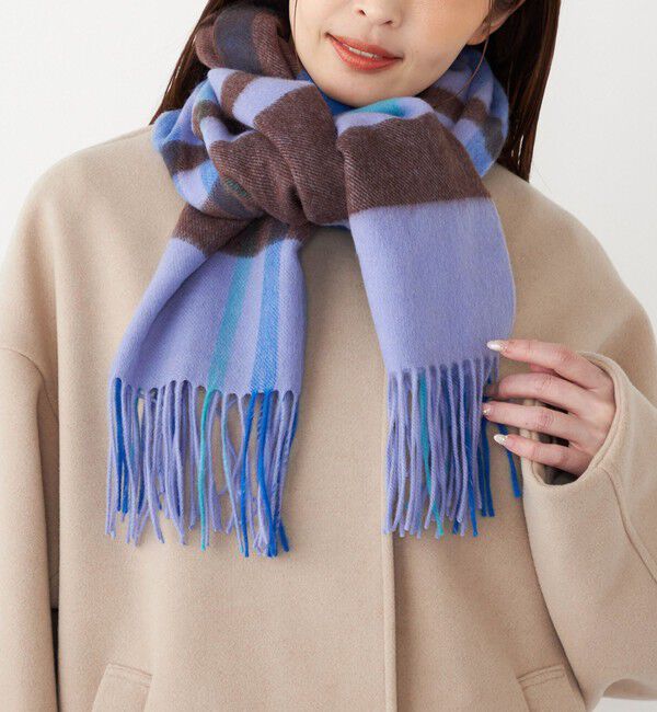 SHIPS Colors 「SHIPS Colors:〈手洗い可能〉ウール チェック ストール」|ストール|