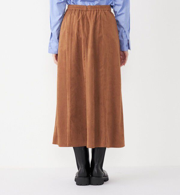 SHIPS Colors 「SHIPS Colors:〈手洗い可能〉フェイクスエード（ポリエステル）フレアスカート」|フレア|
