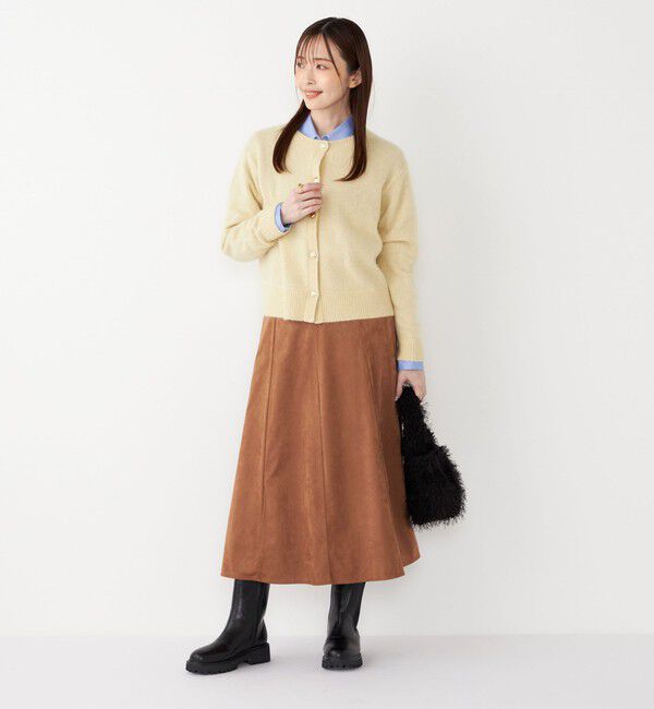 SHIPS Colors 「SHIPS Colors:〈手洗い可能〉フェイクスエード（ポリエステル）フレアスカート」|フレア|