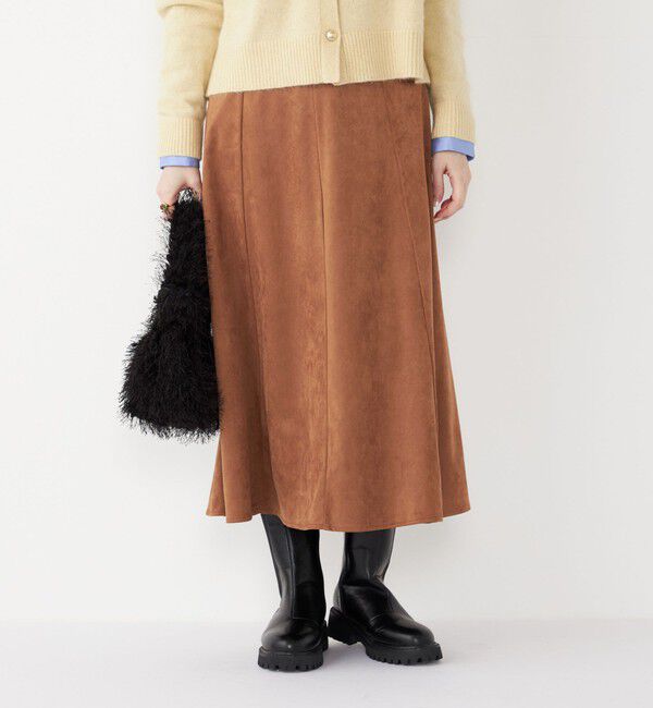 SHIPS Colors 「SHIPS Colors:〈手洗い可能〉フェイクスエード（ポリエステル）フレアスカート」|フレア|