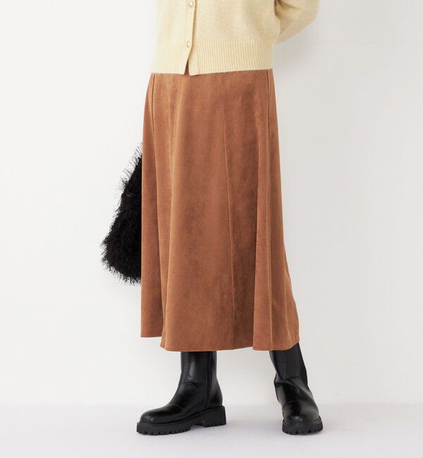 SHIPS Colors 「SHIPS Colors:〈手洗い可能〉フェイクスエード（ポリエステル）フレアスカート」|フレア|