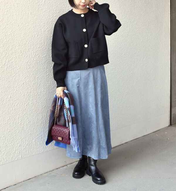 SHIPS Colors 「SHIPS Colors:〈手洗い可能〉フェイクスエード（ポリエステル）フレアスカート」|フレア|