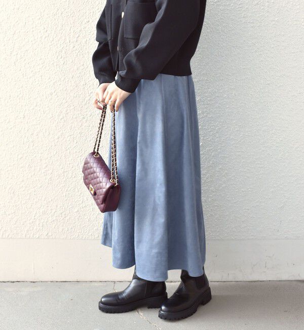 SHIPS Colors 「SHIPS Colors:〈手洗い可能〉フェイクスエード（ポリエステル）フレアスカート」|フレア|