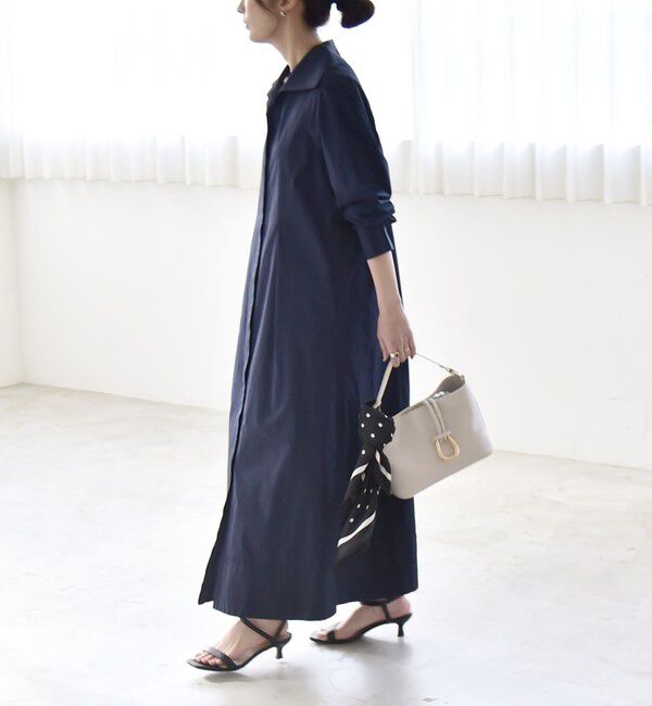 quaranciel「quaranciel:〈洗濯機可能〉ビッグカラー Aライン シャツ ワンピース」|ワンピース|