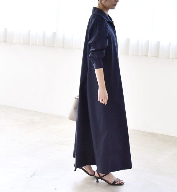 quaranciel「quaranciel:〈洗濯機可能〉ビッグカラー Aライン シャツ ワンピース」|ワンピース|