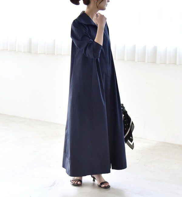 quaranciel「quaranciel:〈洗濯機可能〉ビッグカラー Aライン シャツ ワンピース」|ワンピース|