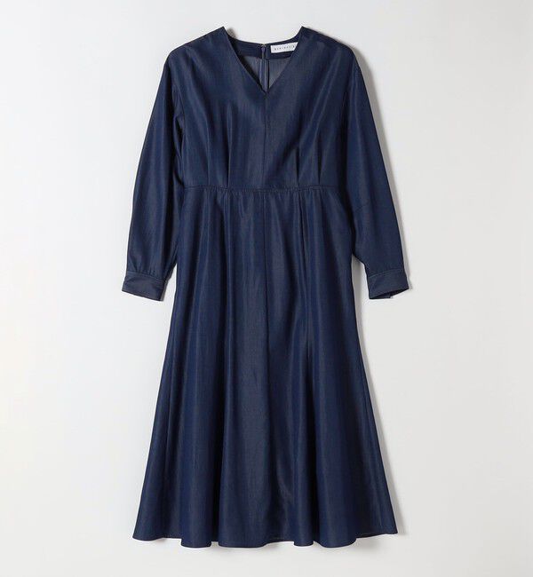 quaranciel「quaranciel:〈洗濯機可能〉ツイル Vネック ベルト フレア ワンピース」|ワンピース|
