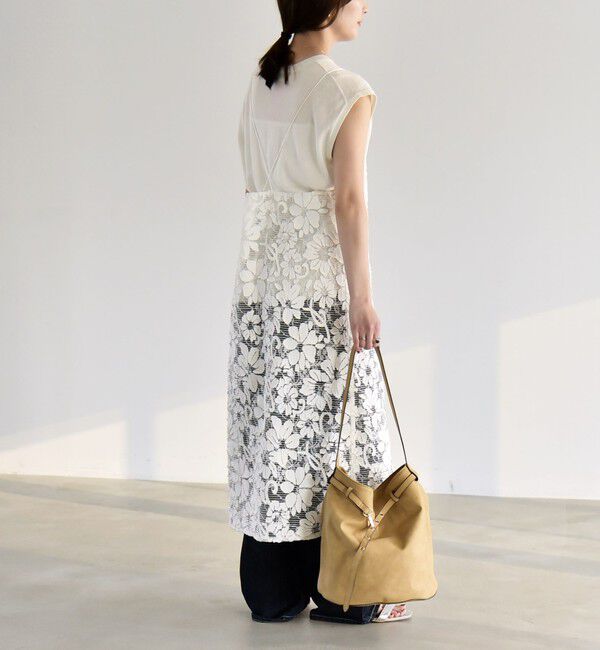 quaranciel「quaranciel:〈手洗い可能〉デニム フラワー レース キャミ ワンピース」|ワンピース|