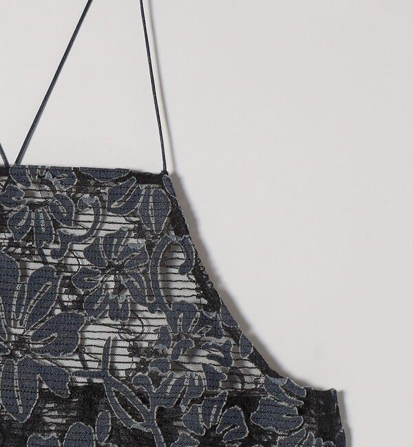 quaranciel「quaranciel:〈手洗い可能〉デニム フラワー レース キャミ ワンピース」|ワンピース|