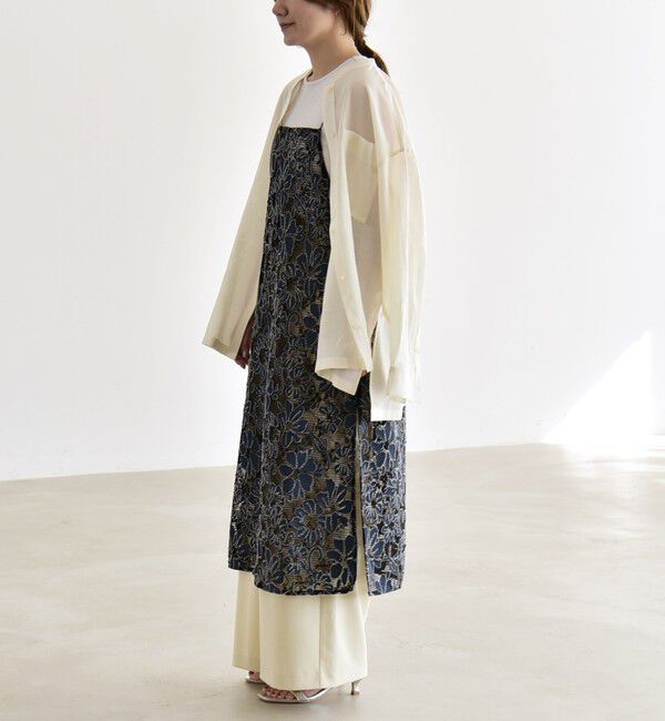 quaranciel「quaranciel:〈手洗い可能〉デニム フラワー レース キャミ ワンピース」|ワンピース|