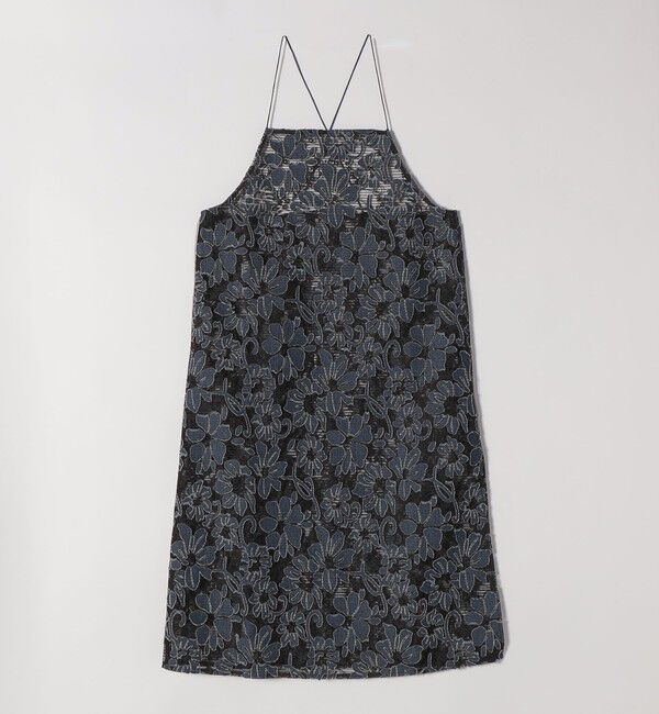 quaranciel「quaranciel:〈手洗い可能〉デニム フラワー レース キャミ ワンピース」|ワンピース|