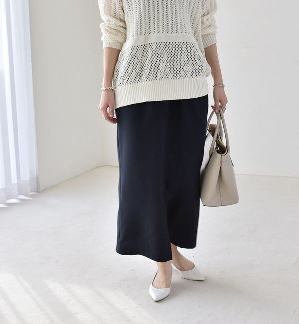 quaranciel「quaranciel:〈洗濯機可能〉Vネック ブラウス & Iライン スカート セットアップ」|ワンピース|