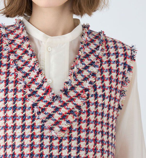 MACPHEE「メタリックツイード Vネックベスト」|ベスト・ジレ|