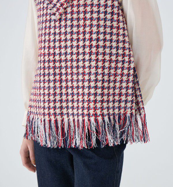 MACPHEE「メタリックツイード Vネックベスト」|ベスト・ジレ|