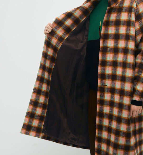 CABaN「CABaN モヘヤシャギーチェック スタンドカラーコート」|その他|