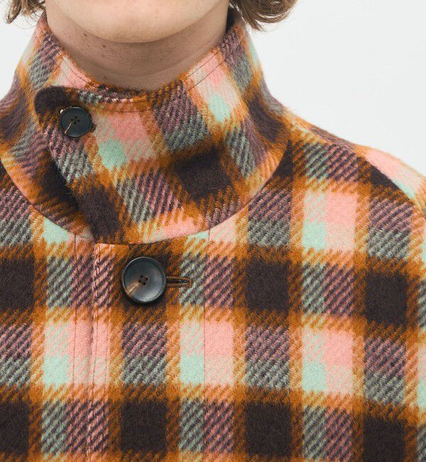 CABaN「CABaN モヘヤシャギーチェック スタンドカラーコート」|その他|