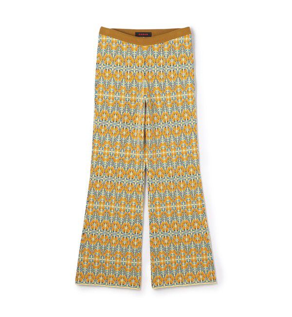 CABaN「コットンカシミヤストレッチ ジャカードプリントニットパンツ」|その他|26 オレンジ系