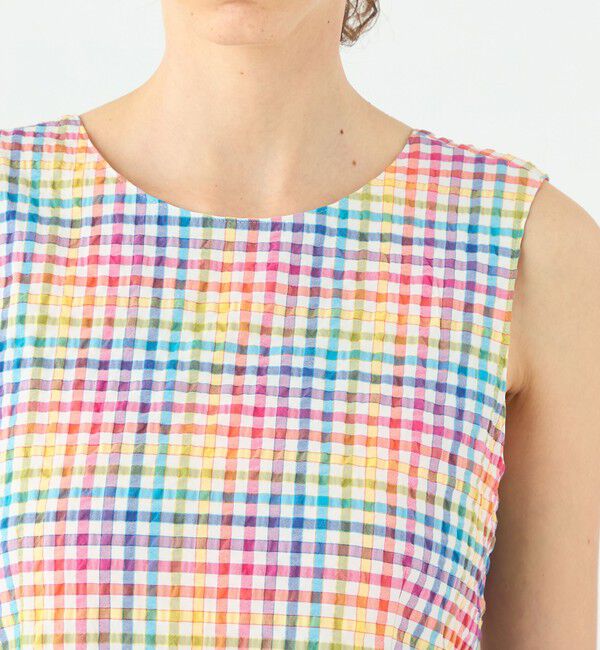 TOMORROWLAND collection「マルチギンガムチェック バックリボンワンピース」|ワンピース|