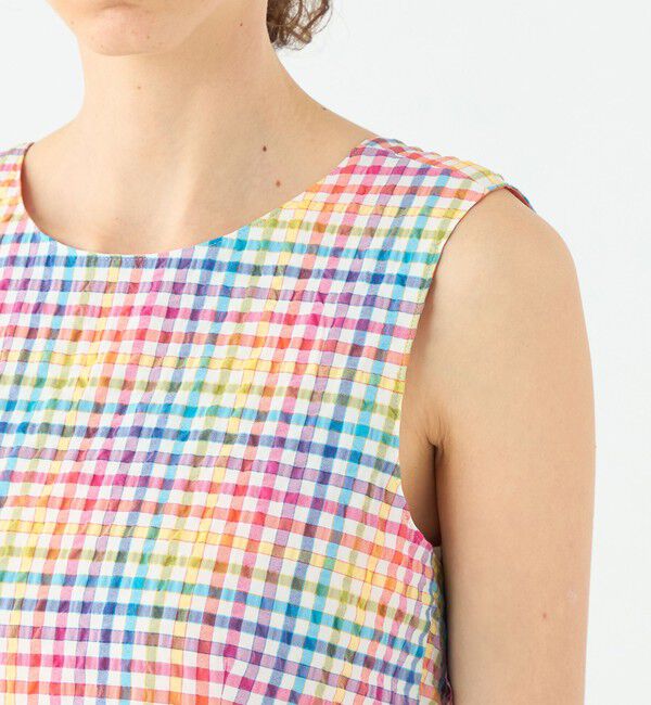 TOMORROWLAND collection「マルチギンガムチェック バックリボンワンピース」|ワンピース|