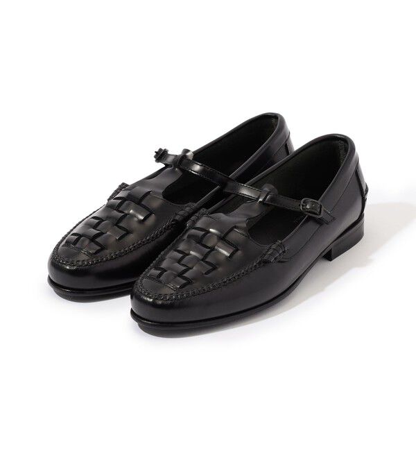 TOMORROWLAND GOODS「HEREU MAQUEDA Interwoven T-bar Loafer ストラップローファー」|ローファー|19 ブラック