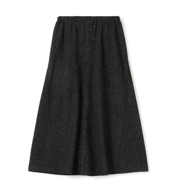 DES PRES「ノイジーインレーステッチ ギャザースカート」|フレア|18 ブラック系