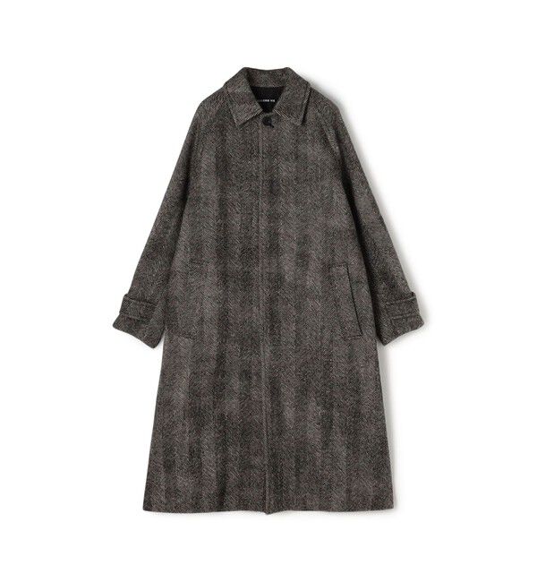 GALERIE VIE「ワイドヘリンボーン バルカラーコート」|ステンカラーコート|18 ブラック系