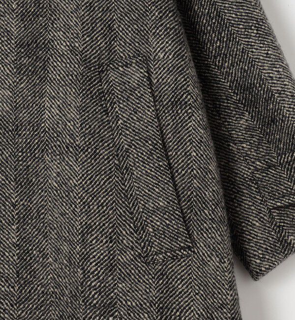 GALERIE VIE「ワイドヘリンボーン バルカラーコート」|ステンカラーコート|