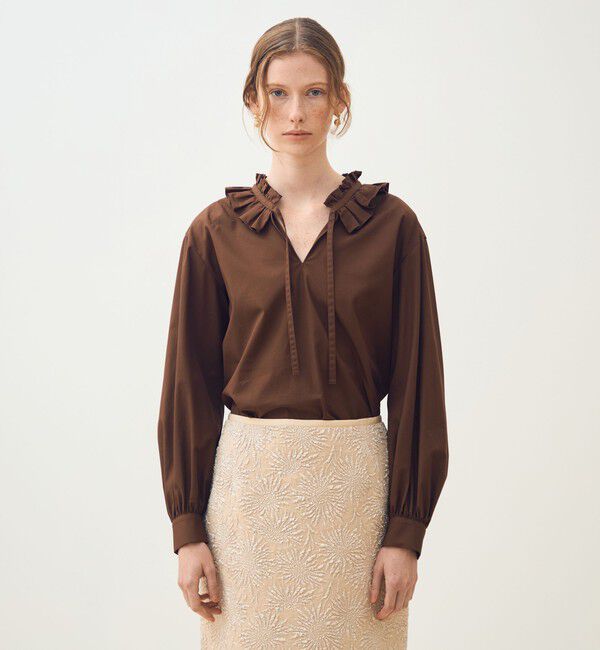 TOMORROWLAND collection「ライトモールスキン ラッフルブラウス」|シャツ・ブラウス|