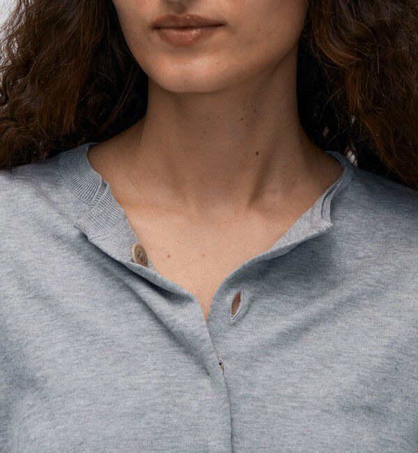 BACCA「ハイゲージコットン クルーネックカーディガン」|カーディガン|