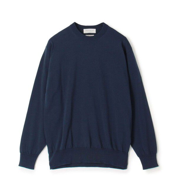 TOMORROWLAND MENS「TOMORROWLAND tricot ギザコットン クルーネックプルオーバーニット」|ニット・セーター|67 ネイビー