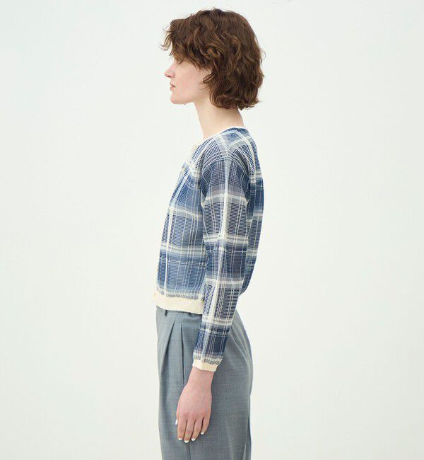 MACPHEE「【WEB先行予約】シアーチェック クルーネックカーディガン」|カーディガン|