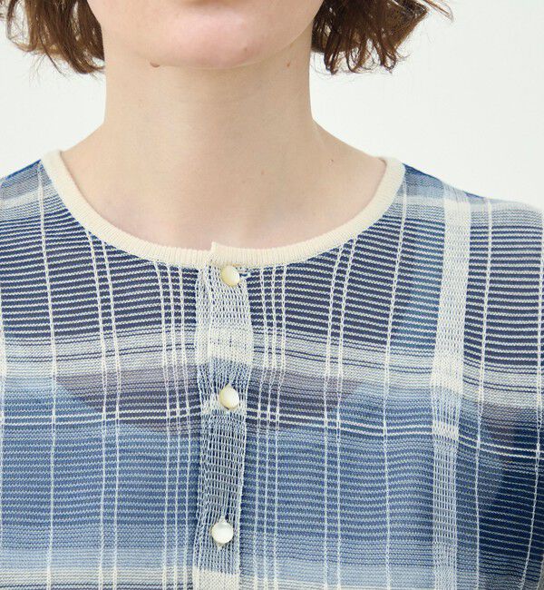 MACPHEE「【WEB先行予約】シアーチェック クルーネックカーディガン」|カーディガン|