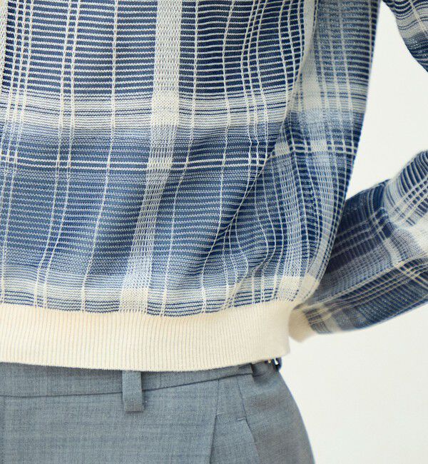 MACPHEE「【WEB先行予約】シアーチェック クルーネックカーディガン」|カーディガン|