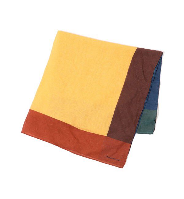 TOMORROWLAND GOODS「TOMORROWLAND コットンリネンシルク パネルスカーフ」|バンダナ・スカーフ|24 イエロー系