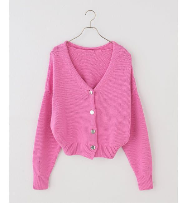 Plage「3Gバルキーヤーン 2WAY Vカーディガン」|カーディガン|ピンク A