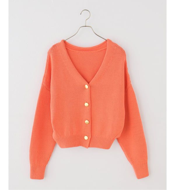 Plage「3Gバルキーヤーン 2WAY Vカーディガン」|カーディガン|オレンジ