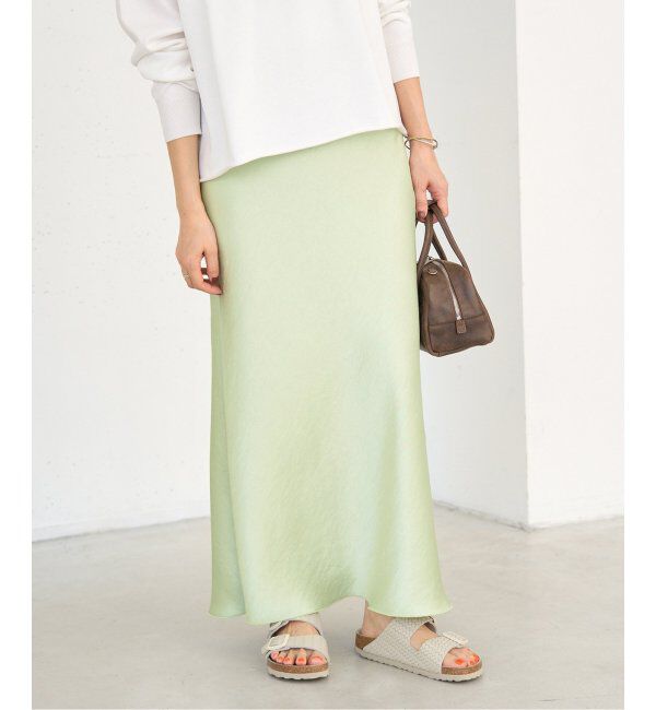 IENA「《追加11》ダブルサテンスカート」|スカート|